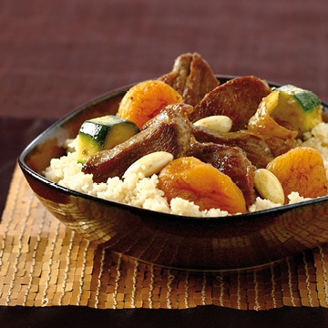 couscous d'agneau façon tajine aux fruits secs et abricots Zakia